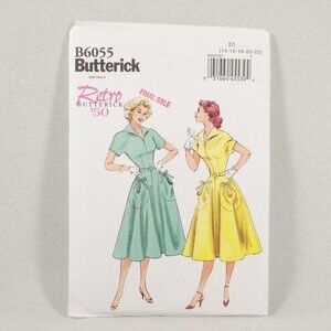 Butterick Pattern B6055 Women's Fit and Flare Dress Sizes 14-22 Factory Folded